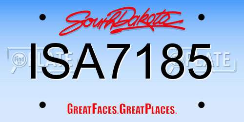 ISA7185 South Dakota License Plate