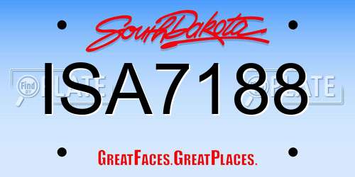ISA7188 South Dakota License Plate