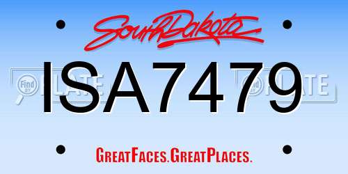ISA7479 South Dakota License Plate