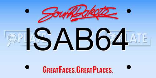 ISAB64 South Dakota License Plate