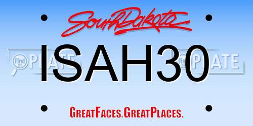 ISAH30 South Dakota License Plate