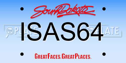 ISAS64 South Dakota License Plate