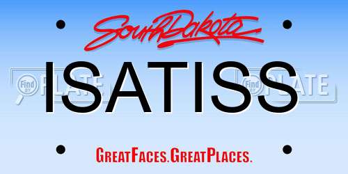 ISATISS South Dakota License Plate