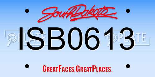 ISB0613 South Dakota License Plate