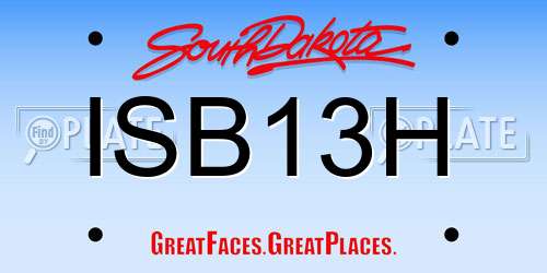 ISB13H South Dakota License Plate