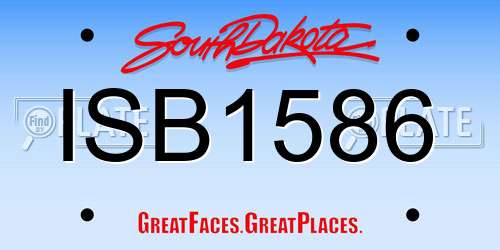 ISB1586 South Dakota License Plate