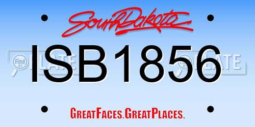 ISB1856 South Dakota License Plate