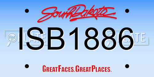ISB1886 South Dakota License Plate