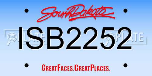 ISB2252 South Dakota License Plate