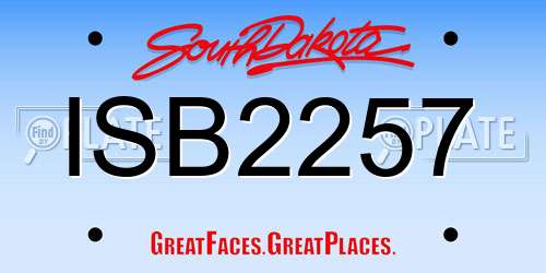 ISB2257 South Dakota License Plate