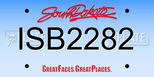 ISB2282 South Dakota License Plate