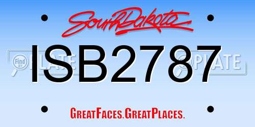 ISB2787 South Dakota License Plate