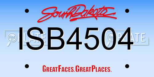 ISB4504 South Dakota License Plate
