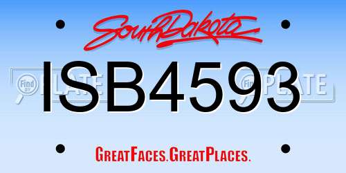 ISB4593 South Dakota License Plate