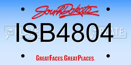 ISB4804 South Dakota License Plate