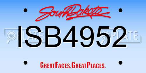 ISB4952 South Dakota License Plate