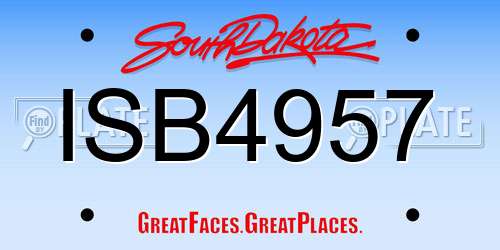 ISB4957 South Dakota License Plate
