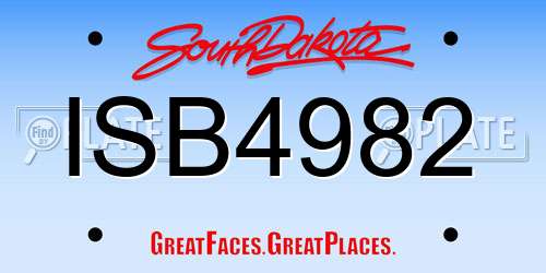ISB4982 South Dakota License Plate