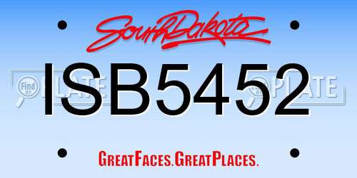 ISB5452 South Dakota License Plate