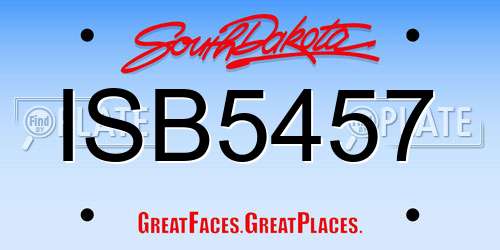 ISB5457 South Dakota License Plate