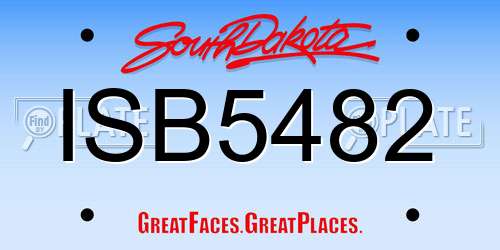 ISB5482 South Dakota License Plate