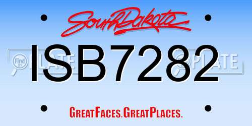 ISB7282 South Dakota License Plate