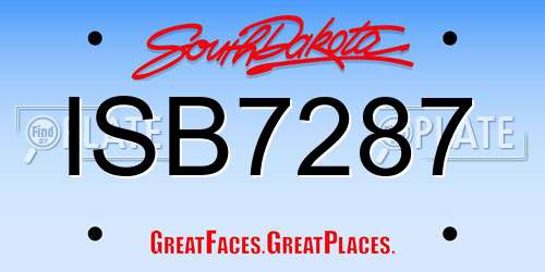 ISB7287 South Dakota License Plate