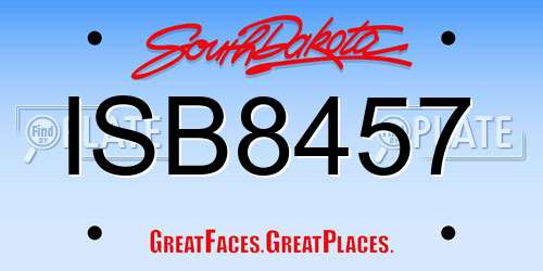 ISB8457 South Dakota License Plate