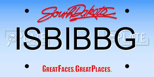 ISBIBBG South Dakota License Plate