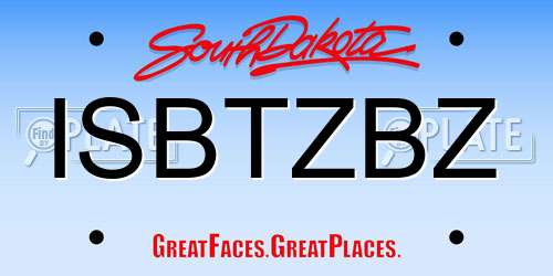 ISBTZBZ South Dakota License Plate