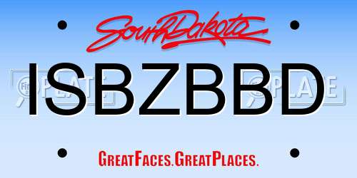 ISBZBBD South Dakota License Plate