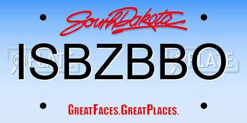 ISBZBBO South Dakota License Plate