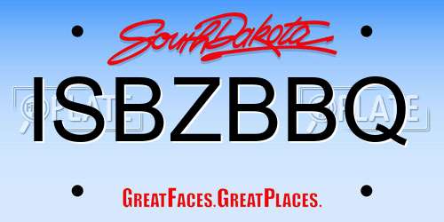 ISBZBBQ South Dakota License Plate