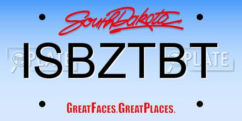 ISBZTBT South Dakota License Plate