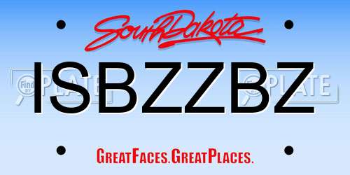 ISBZZBZ South Dakota License Plate
