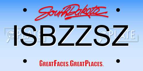 ISBZZSZ South Dakota License Plate