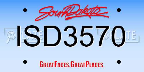 ISD3570 South Dakota License Plate