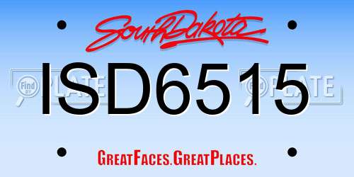 ISD6515 South Dakota License Plate