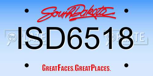 ISD6518 South Dakota License Plate