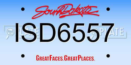 ISD6557 South Dakota License Plate
