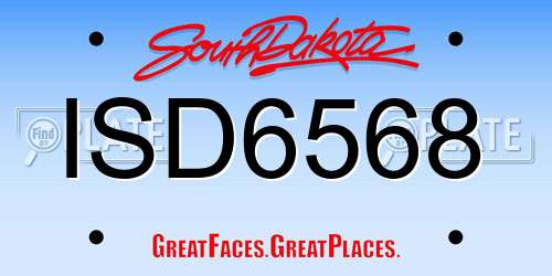 ISD6568 South Dakota License Plate