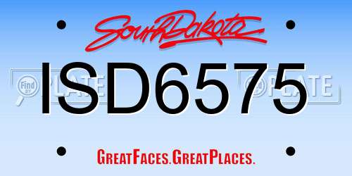 ISD6575 South Dakota License Plate