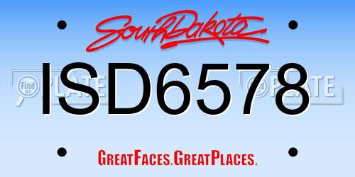 ISD6578 South Dakota License Plate