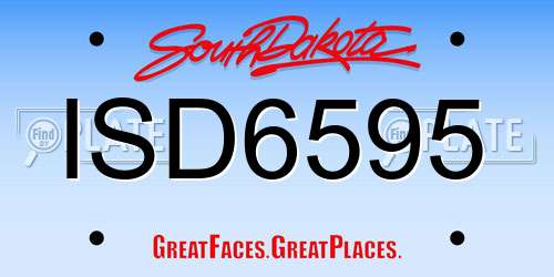 ISD6595 South Dakota License Plate