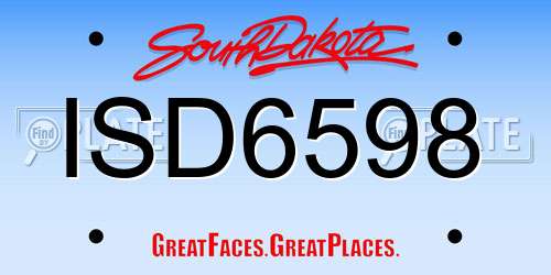 ISD6598 South Dakota License Plate