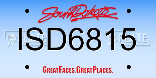 ISD6815 South Dakota License Plate
