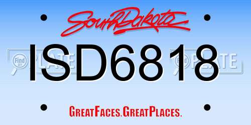 ISD6818 South Dakota License Plate