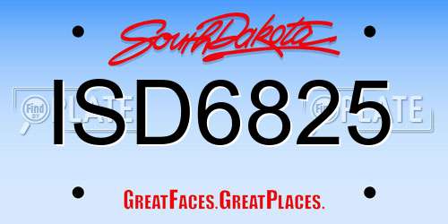ISD6825 South Dakota License Plate