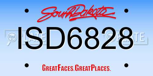 ISD6828 South Dakota License Plate