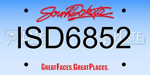 ISD6852 South Dakota License Plate
